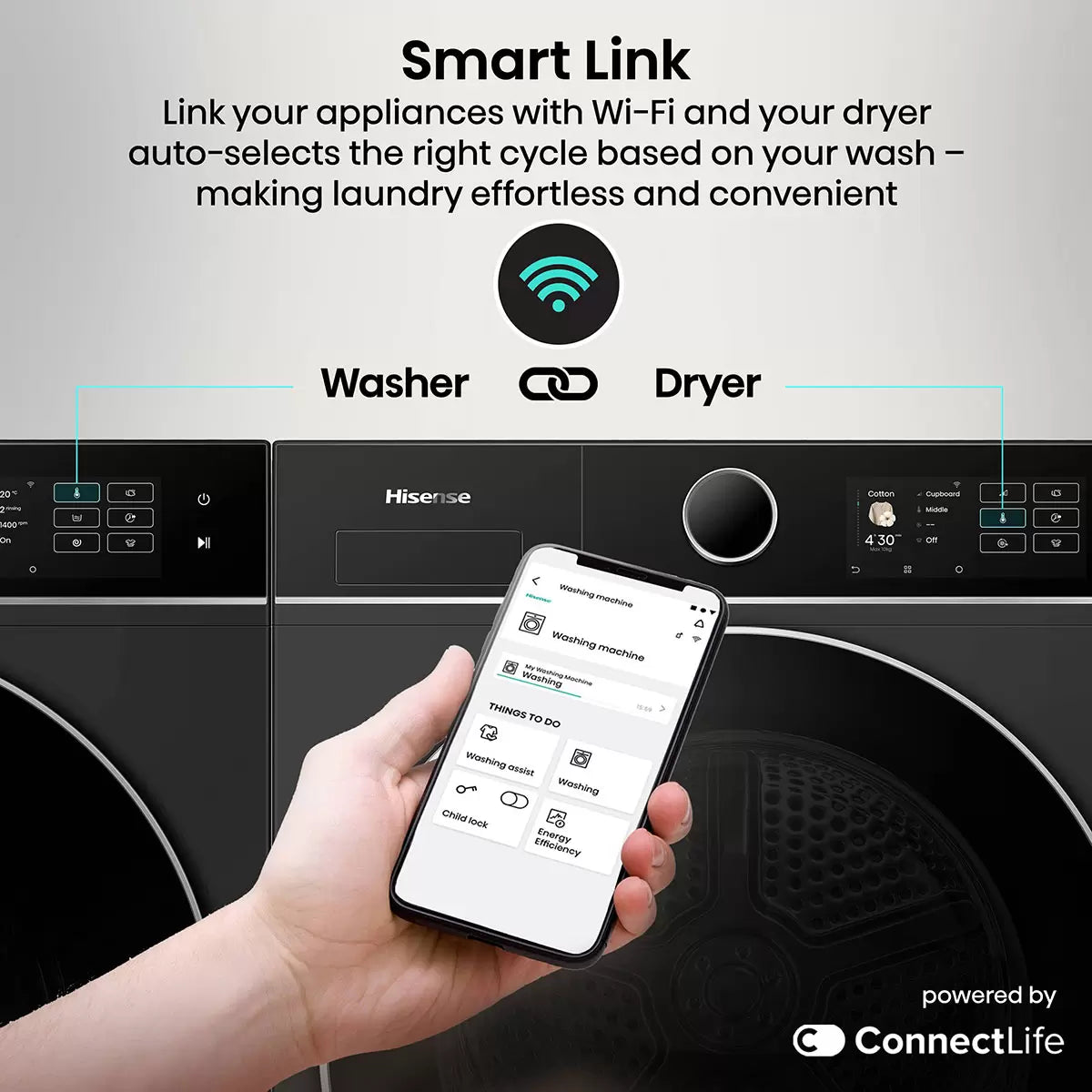 Hisense KitchenFit 5i Series DH5I104BBAB, 10kg Heat Pump Dryer, A+++ Rated