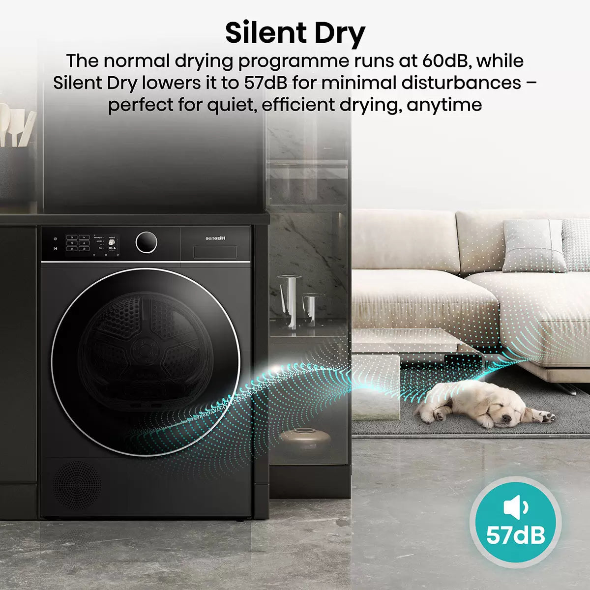 Hisense KitchenFit 5i Series DH5I104BBAB, 10kg Heat Pump Dryer, A+++ Rated
