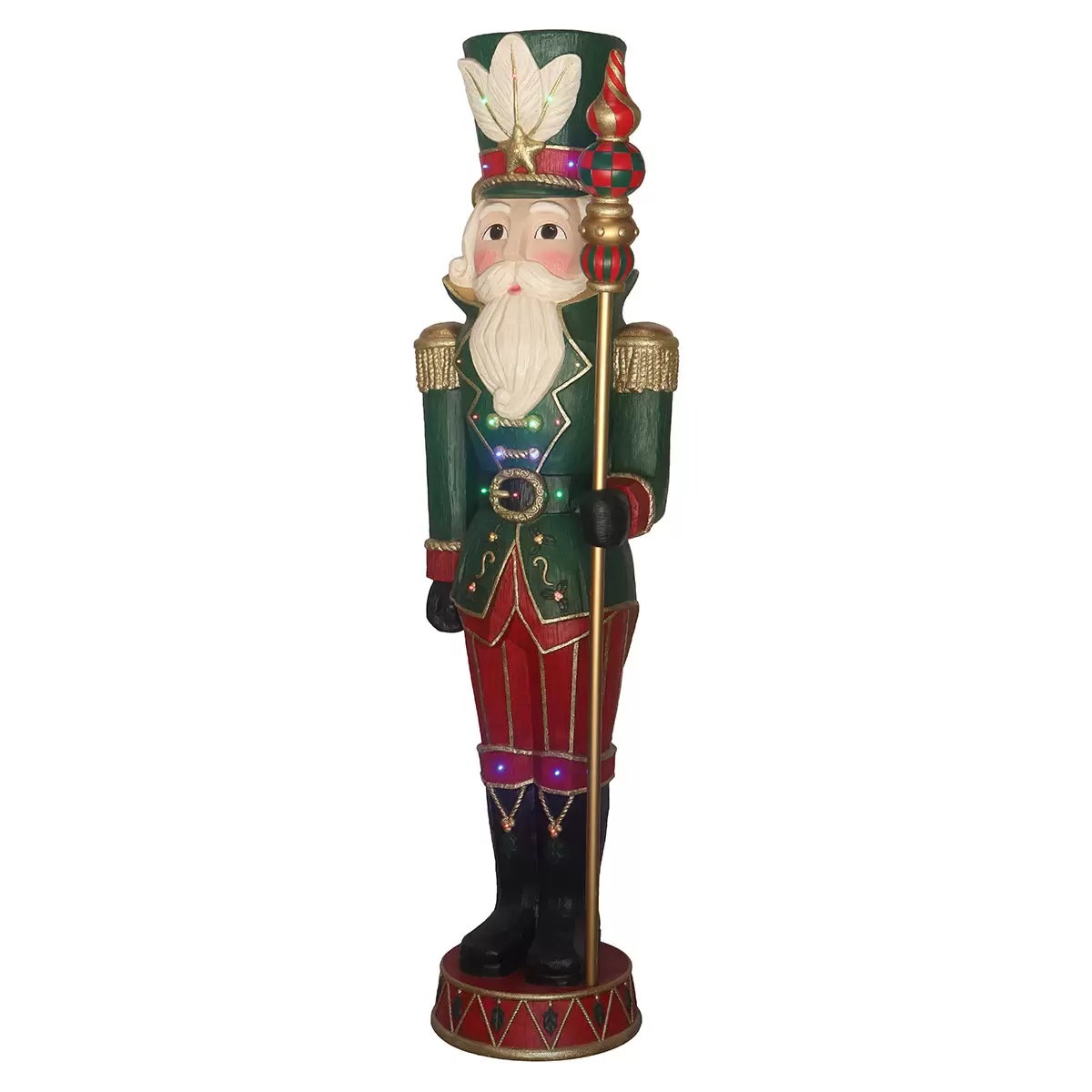 6ft (1.8m) Pre-lit Grand Nutcracker with 25 Colour LED and Music, view 3