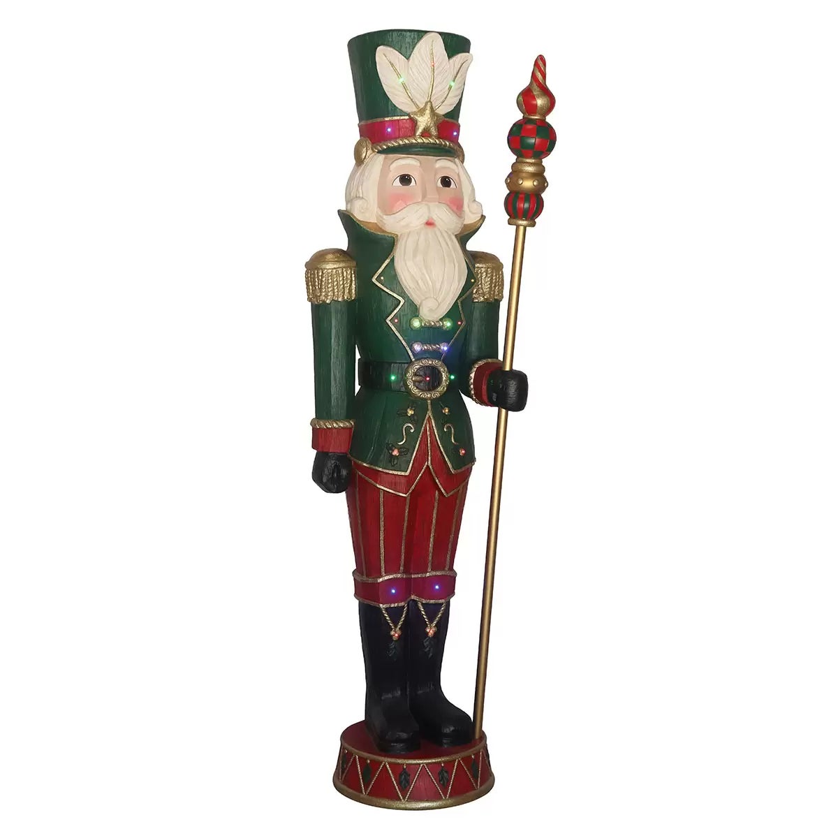 6ft (1.8m) Pre-lit Grand Nutcracker with 25 Colour LED and Music, view 2