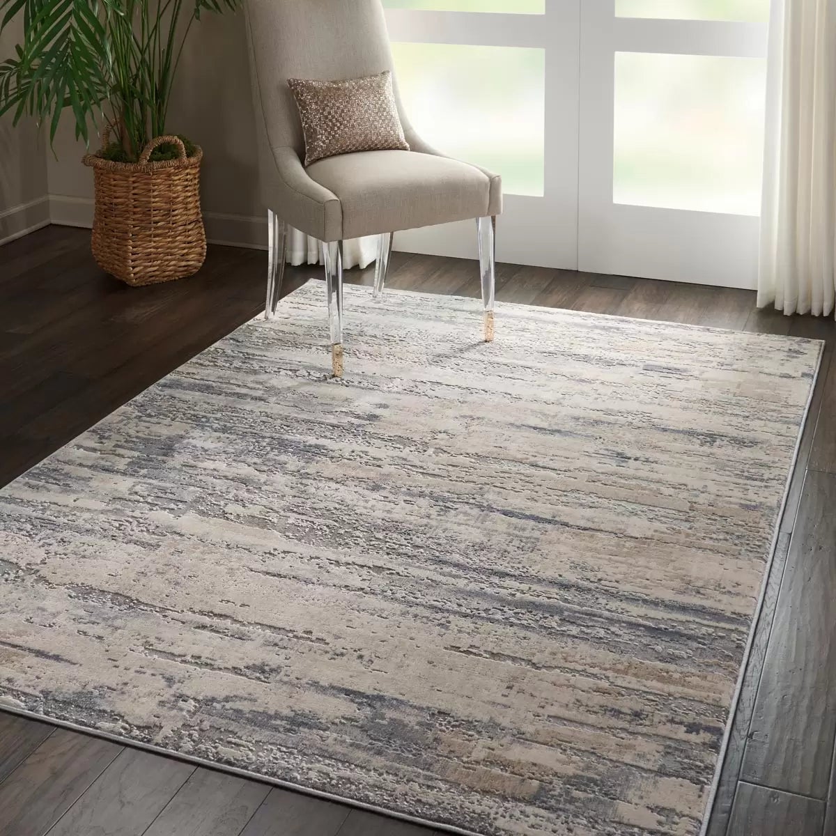Rustic Textures Beige & Grey Rug, 282 x 389 cm