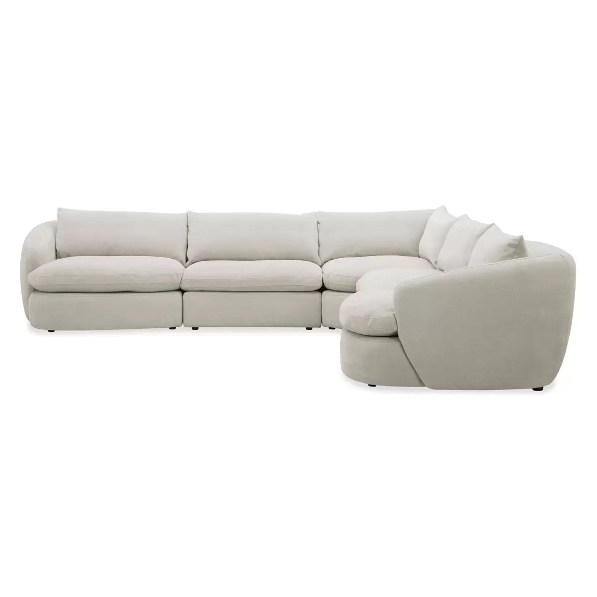 Aiden & Ivy Holley Beige Fabric 5 Piece Modular Sofa