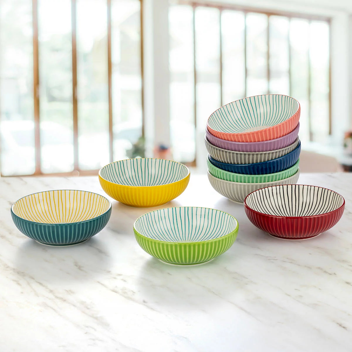 Signature Housewares Stoneware Bowls, 10 Piece