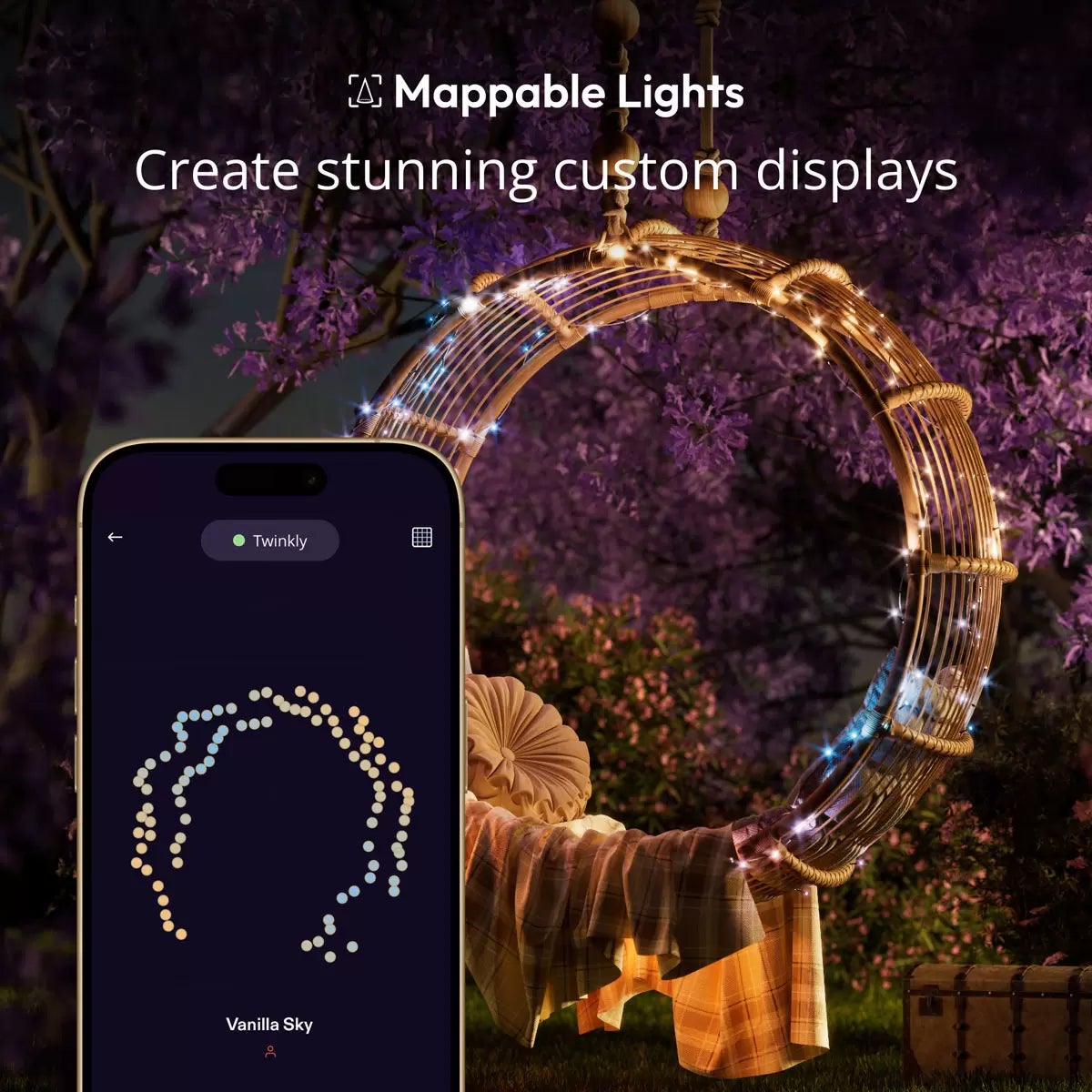 105 ft (32m) Twinkly 400 App Controlled Multicolour Strings LED Lights, view 3