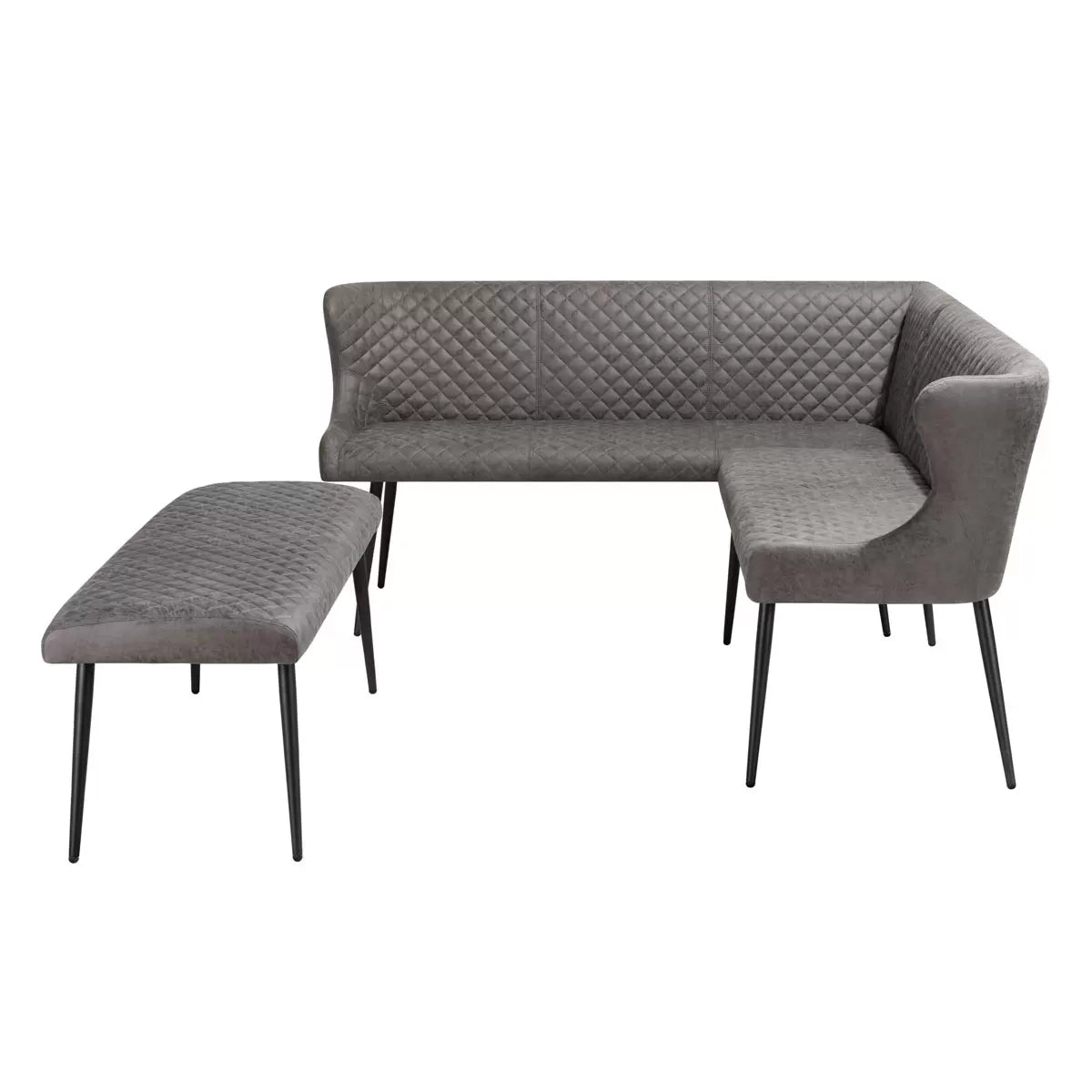 Indus Valley Henley Grey Corner Bench Set, Left Hand Facing