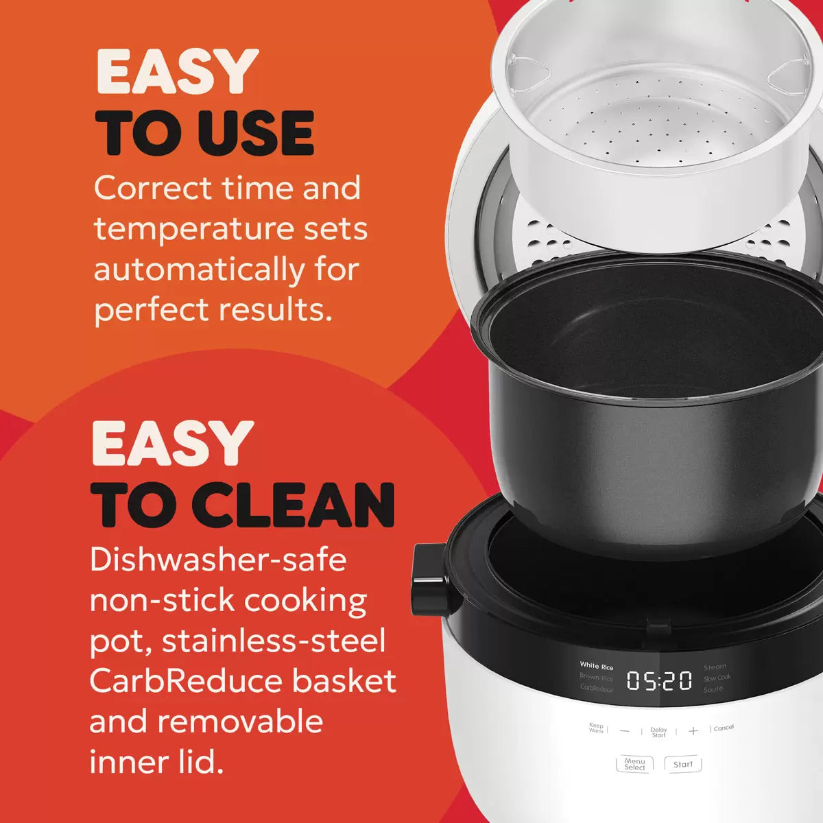 Instant Rice Cooker and Steamer 12-Cup / 2.8L