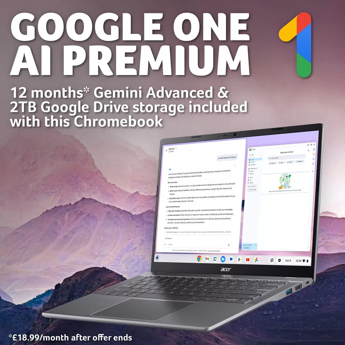 Acer Chromebook Plus 514, Intel Core i5, 8GB RAM, 256GB SSD, 14 Inch Laptop