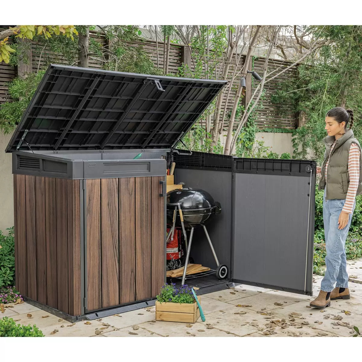 Keter Rosewood Horizon 6ft 3" x 3ft 7" (1.9 x 1.1m) Horizontal 2, 020 Litre