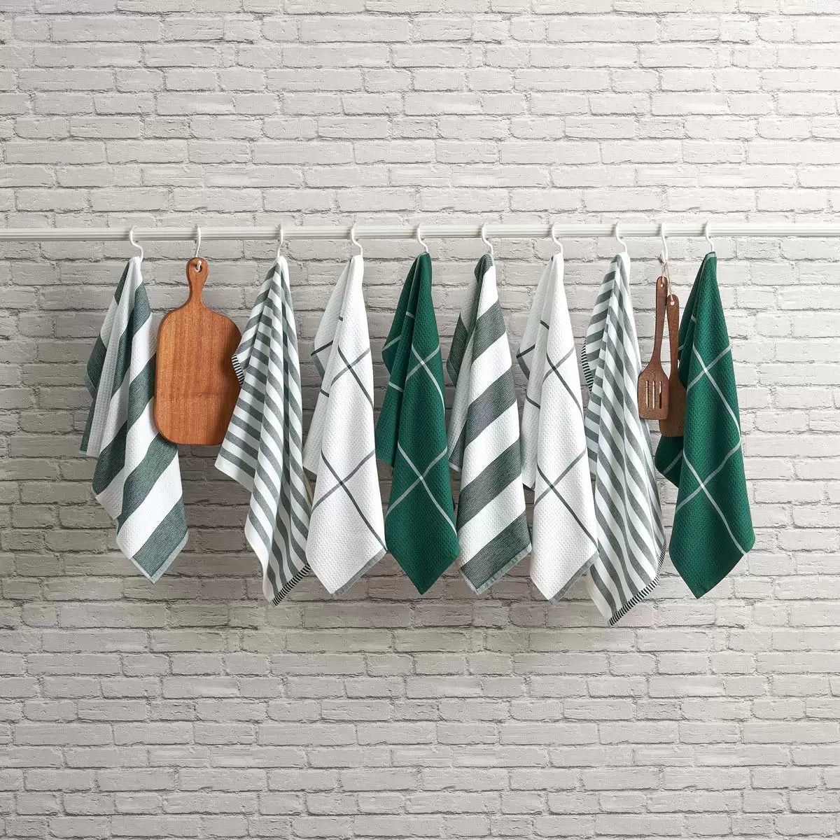 Caro Home Kitchen Towels 8 Pack, in Green