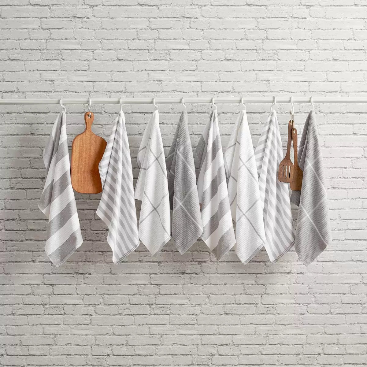 Caro Home Kitchen Towels 8 Pack, in Grey