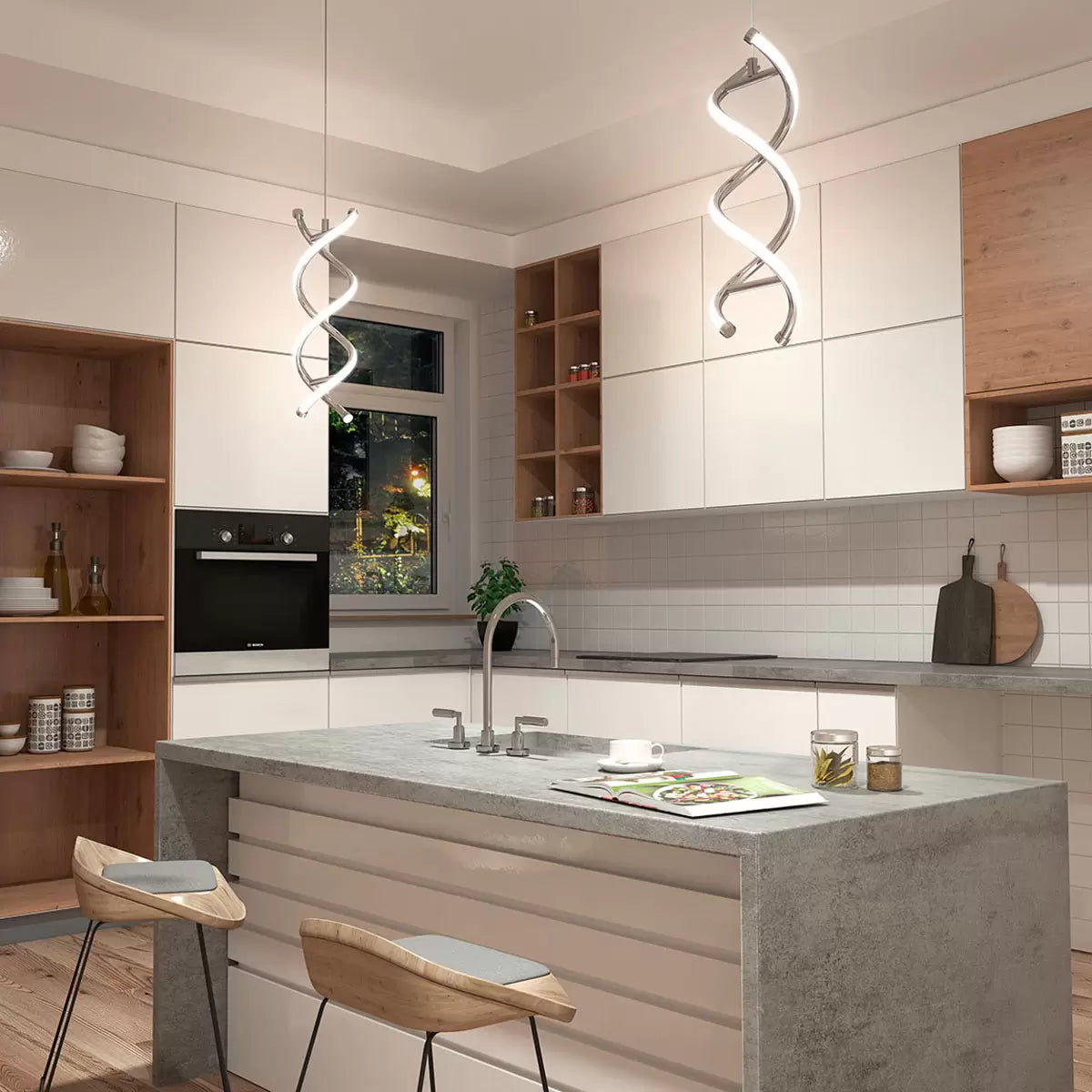 Artika DNA Single Light LED Pendant in Chrome