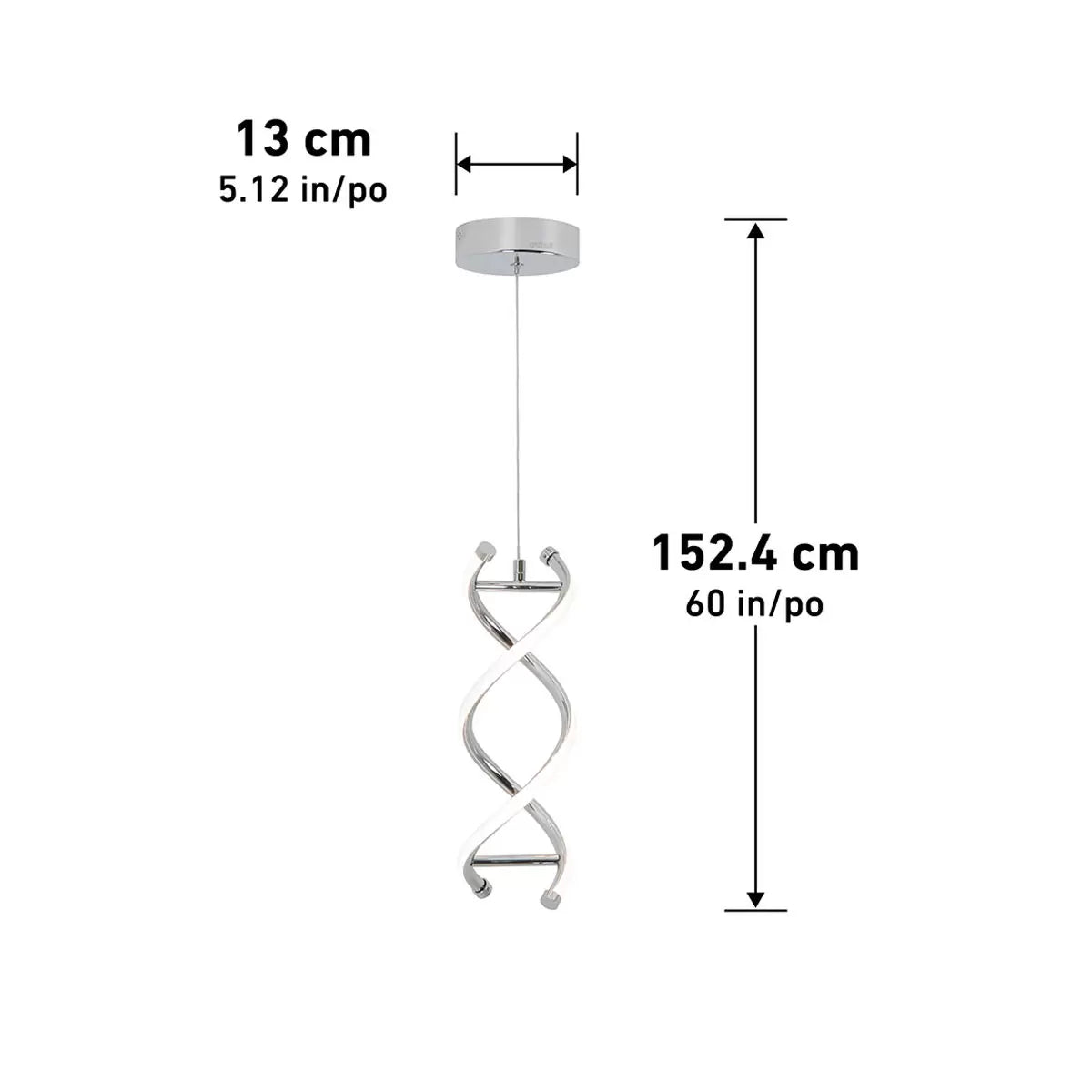 Artika DNA Single Light LED Pendant in Chrome