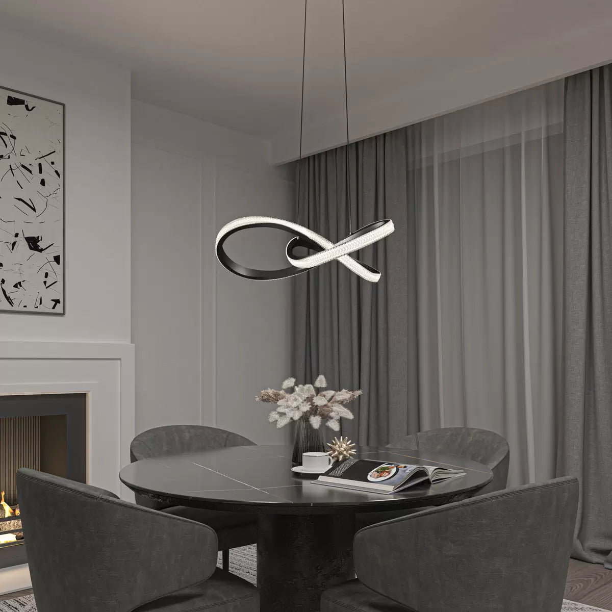 Artika Morgan Pendant LED Light in Black