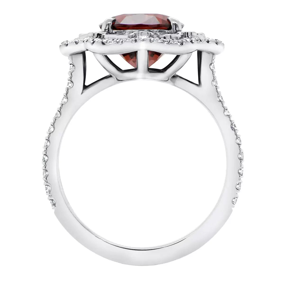 Oval Cut Spinel & 0.80ctw Diamond Halo Ring, Platinum