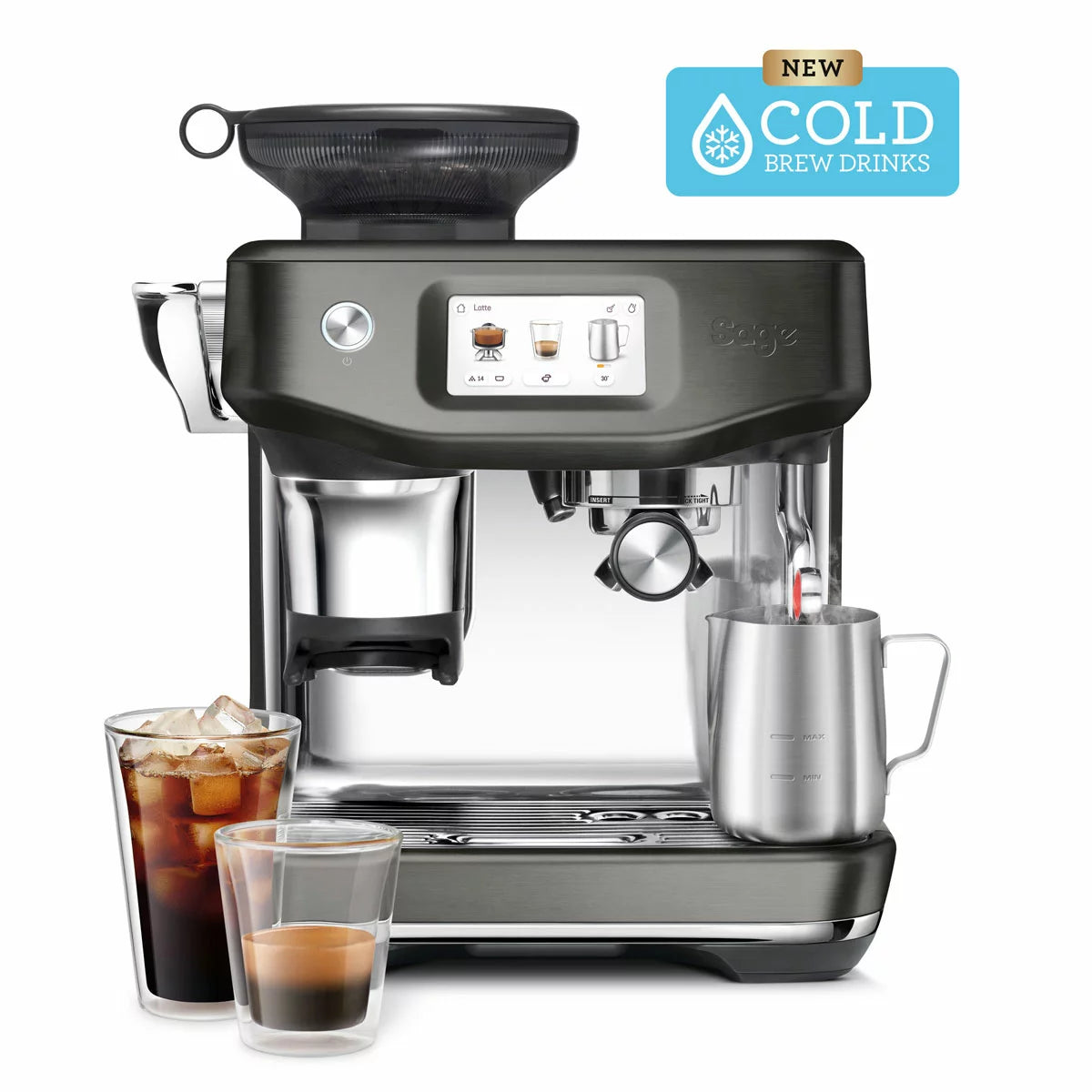 Sage Barista Touch Impress Coffee Machine With Cold Extraction in Black
