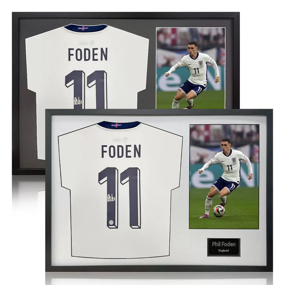Phil Foden Signed Framed 2024 England Football Shirt inclduing 1 Photo in 2