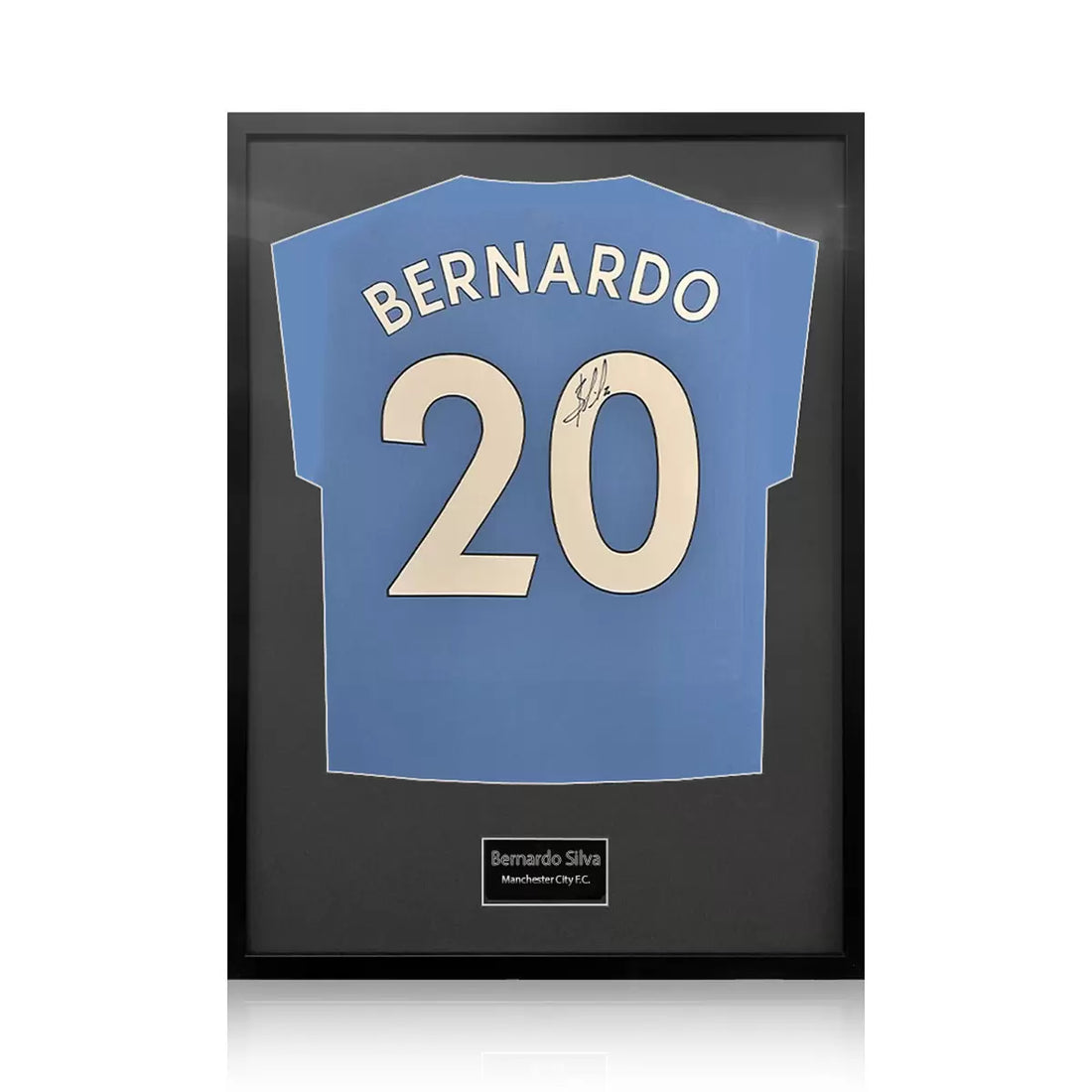 Bernardo Silva Signed Framed Manchester City Football Shirt in 2 Options: White