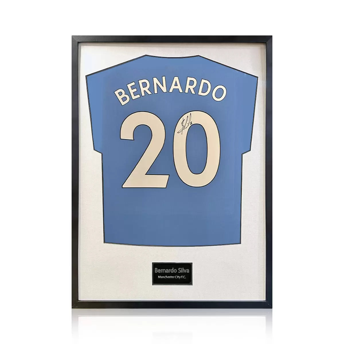 Bernardo Silva Signed Framed Manchester City Football Shirt in 2 Options: White