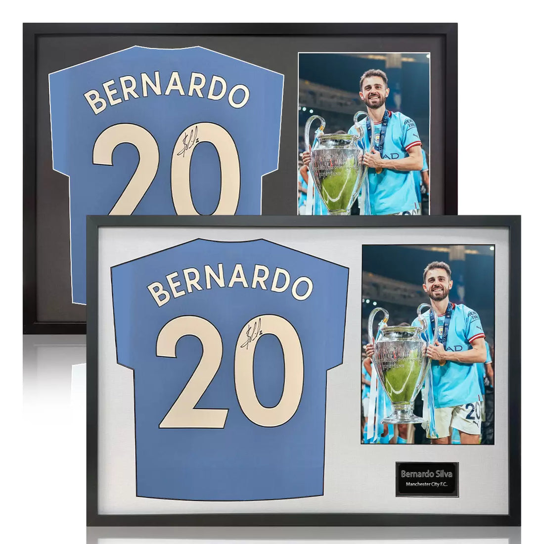 Bernardo Silva Signed Framed Manchester City Football Shirt including 1 Photo