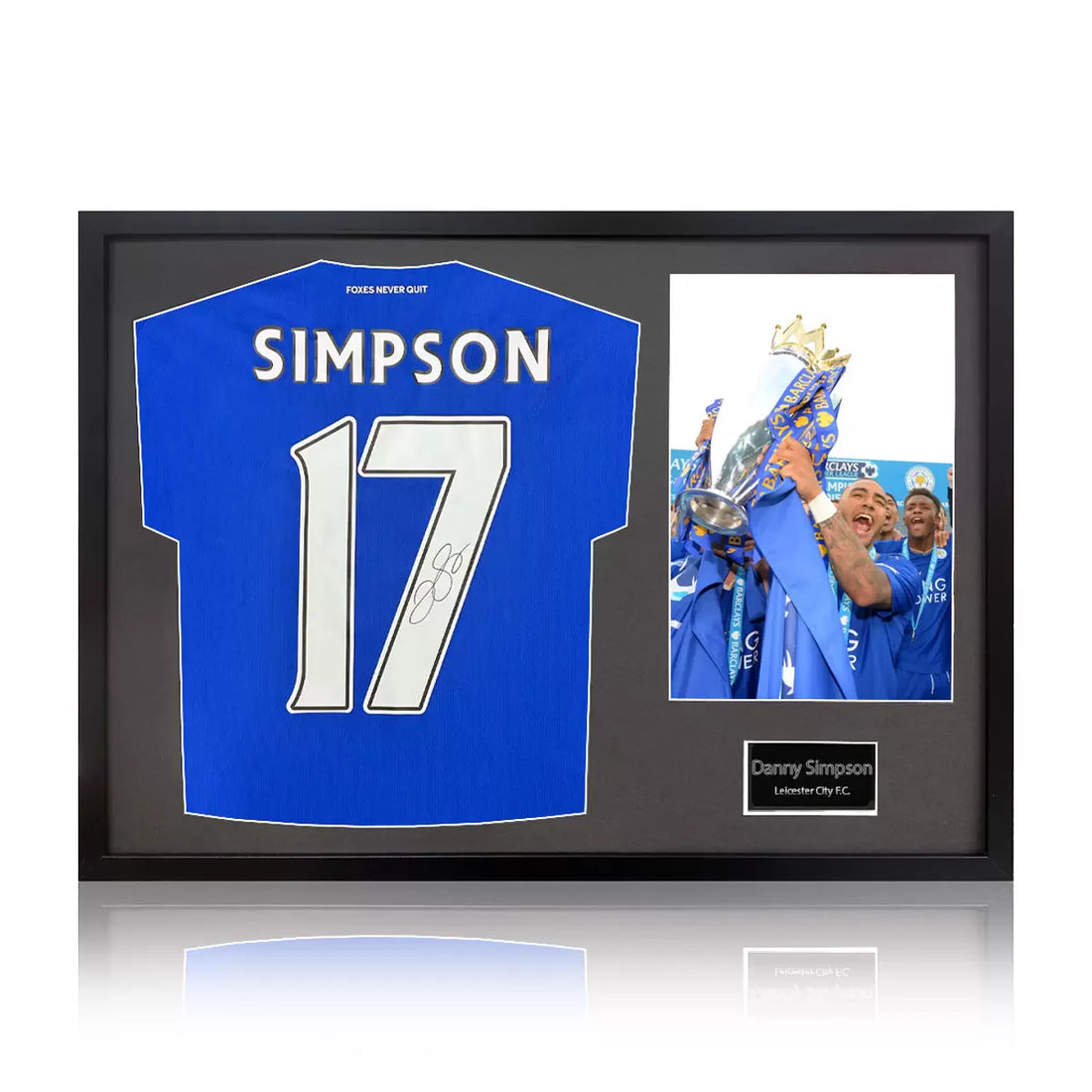 Danny Simpson Signed Framed Leicester City Football Shirt including 1 Photo in 2
