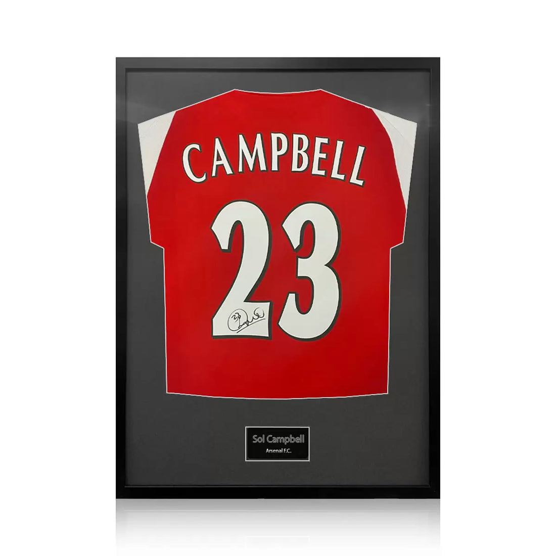 Sol Campbell Signed Framed Arsenal Football Shirt in 2 Options: White or Black