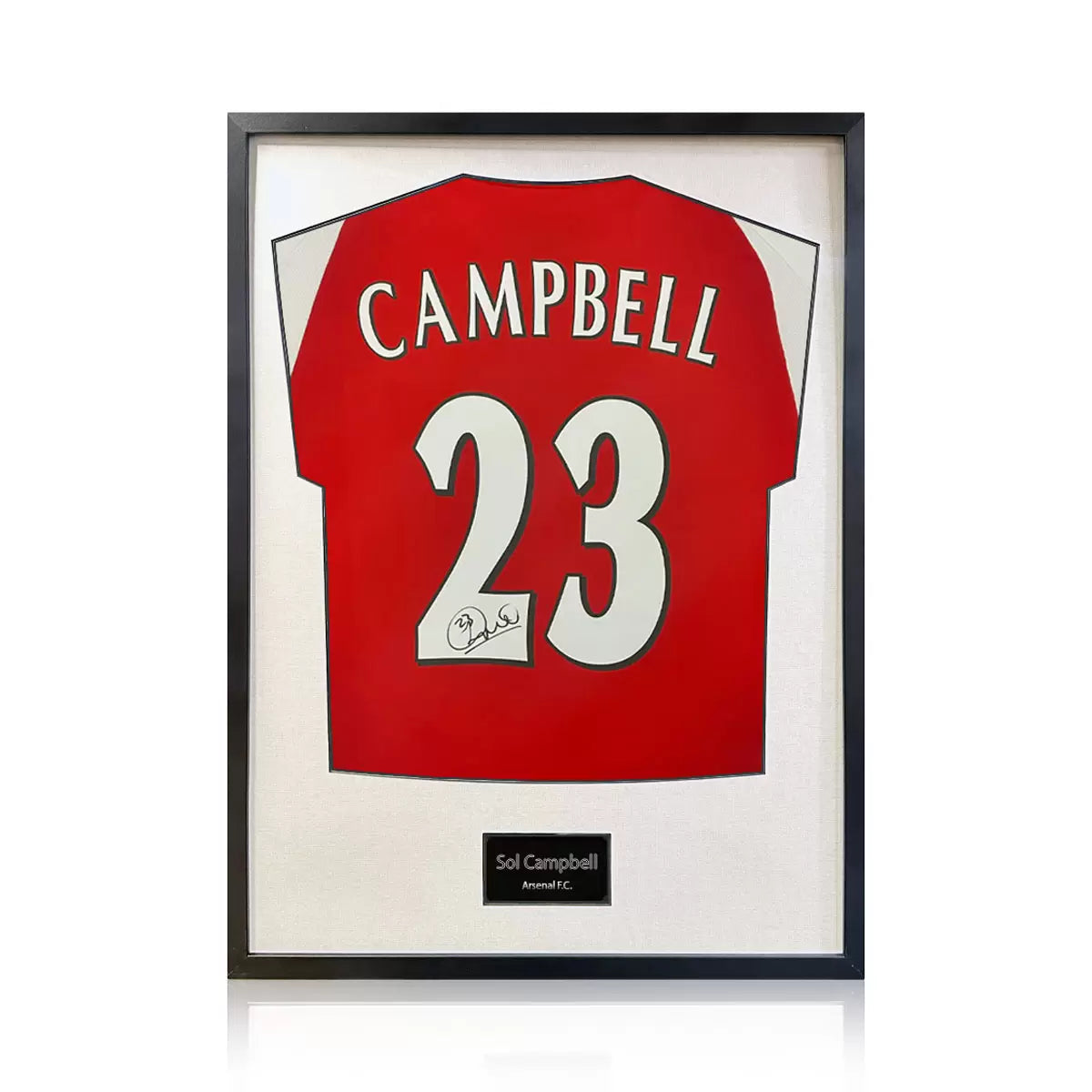 Sol Campbell Signed Framed Arsenal Football Shirt in 2 Options: White or Black