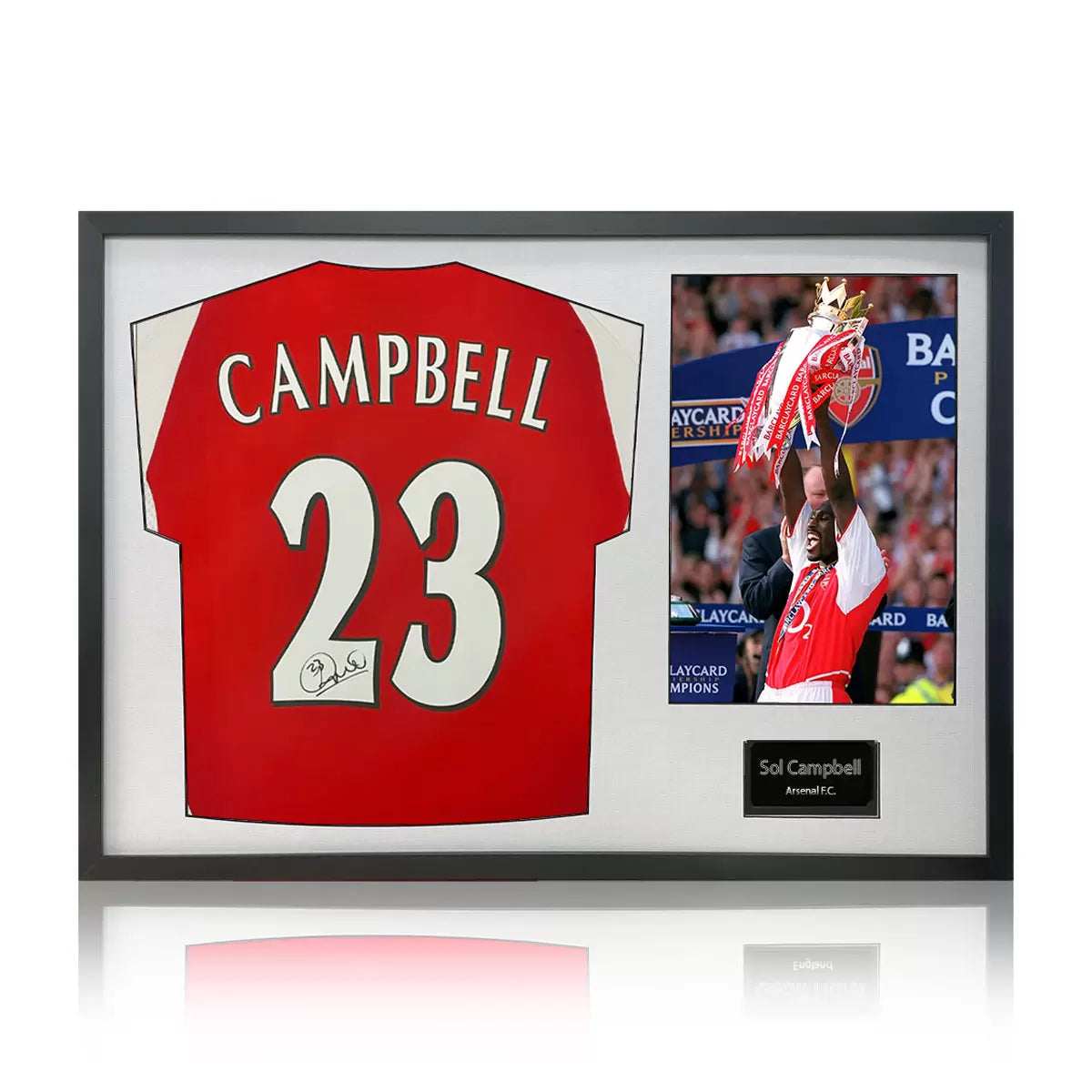 Sol Campbell Signed Framed Arsenal Football Shirt including 1 Photo in 2