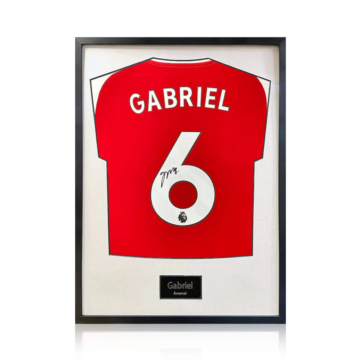Gabriel Signed Framed Arsenal Football Shirt including 1 Photo in 2 Options