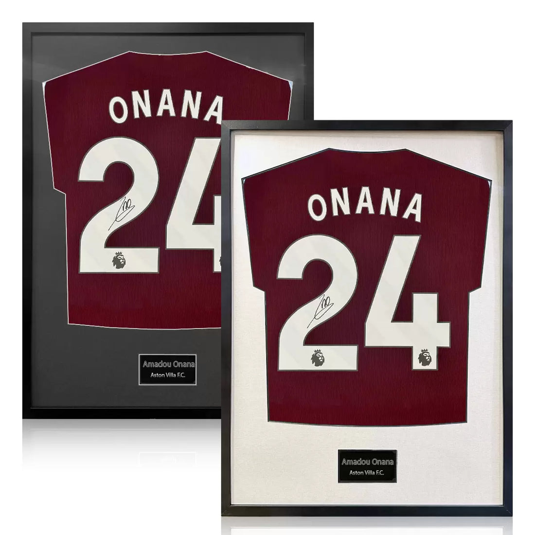 Amadou Onana Signed Framed Aston Villa Football Shirt in 2 Options: White or