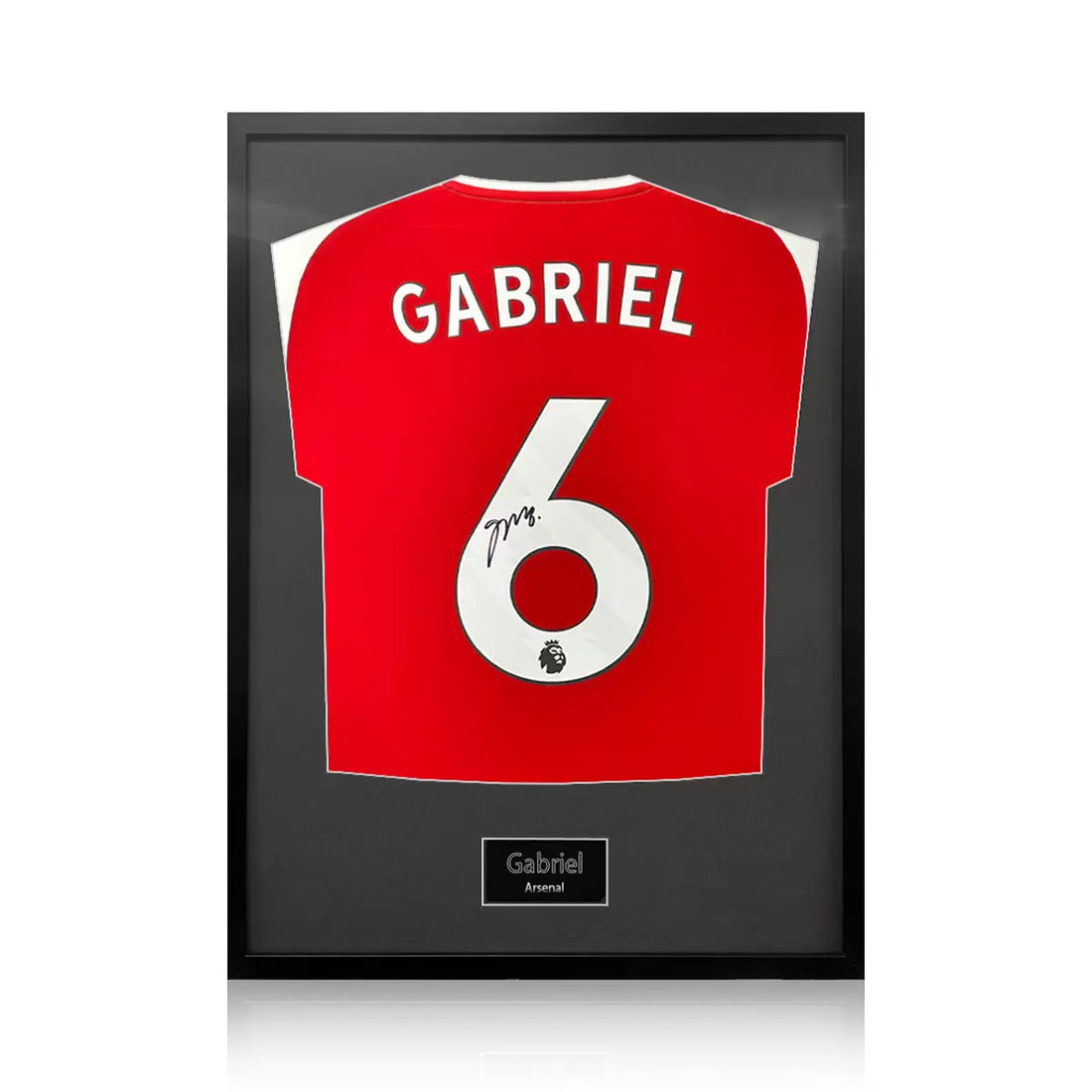 Gabriel Signed Framed Arsenal Football Shirt including 1 Photo in 2 Options