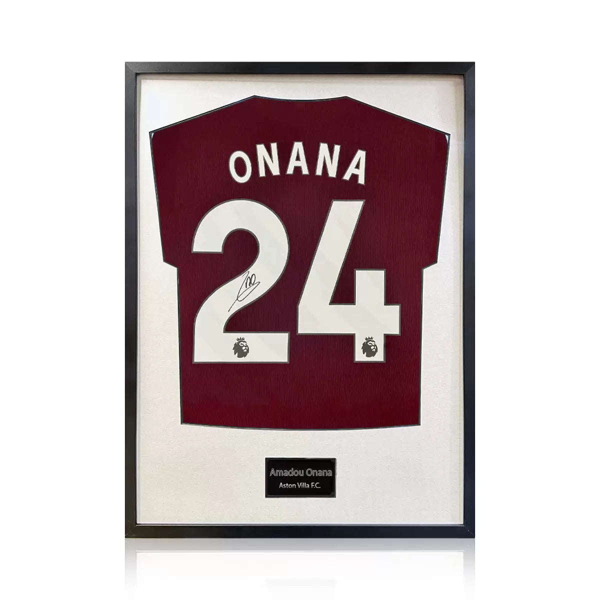 Amadou Onana Signed Framed Aston Villa Football Shirt in 2 Options: White or