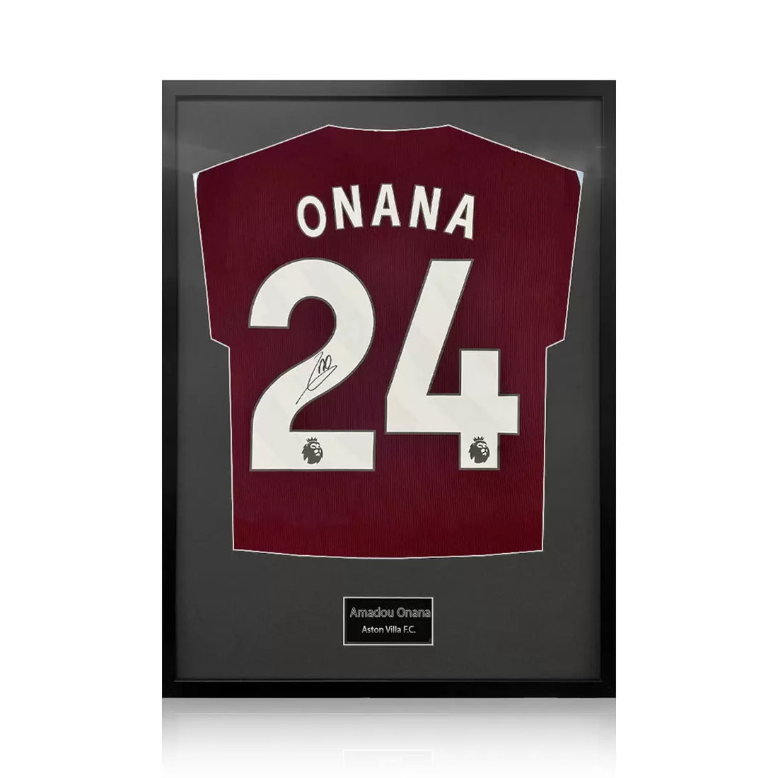 Amadou Onana Signed Framed Aston Villa Football Shirt in 2 Options: White or