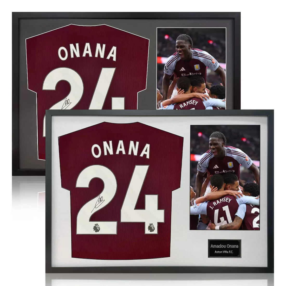 Amadou Onana Signed Framed Aston Villa Football Shirt including 1 Photo in 2