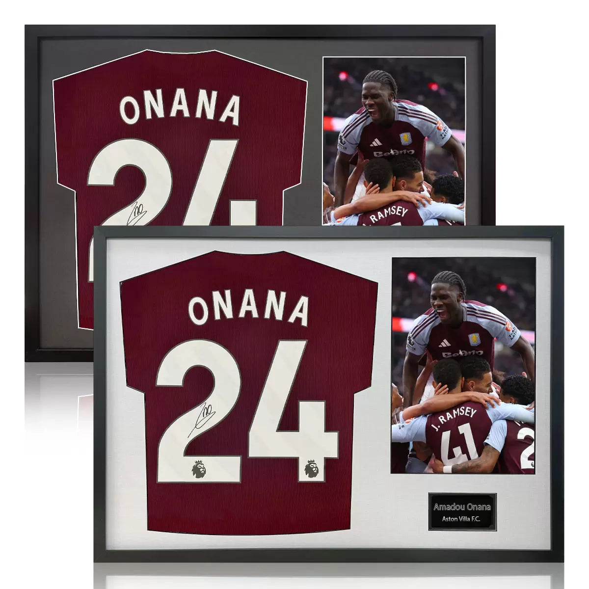 Amadou Onana Signed Framed Aston Villa Football Shirt including 1 Photo in 2