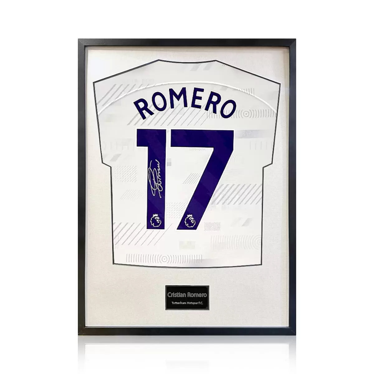 Christian Romero Signed Framed Spurs Football Shirt in 2 Options: White or Black