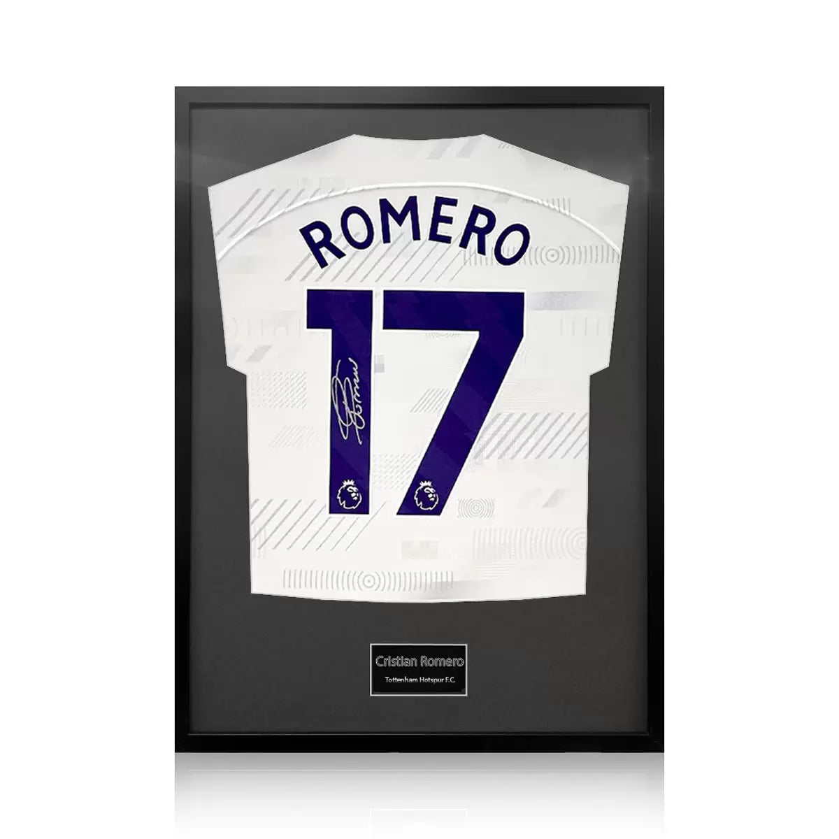 Christian Romero Signed Framed Spurs Football Shirt in 2 Options: White or Black