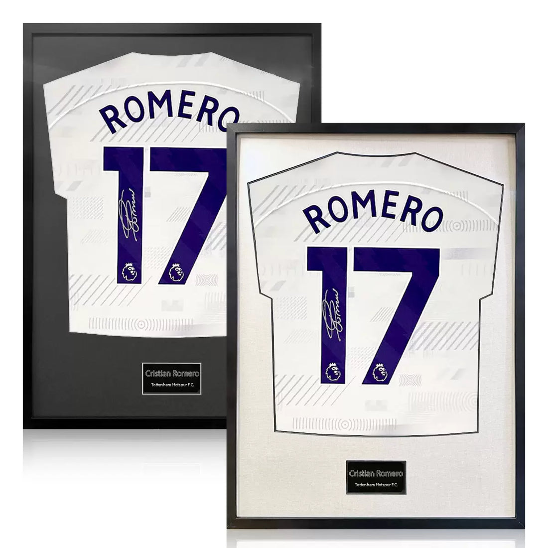 Christian Romero Signed Framed Spurs Football Shirt in 2 Options: White or Black