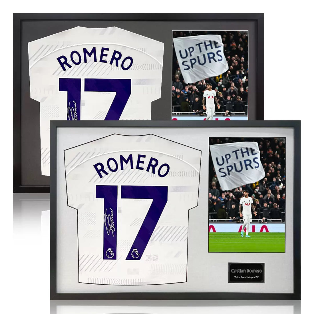 Christian Romero Signed Framed Spurs Football Shirt including 1 Photo in 2