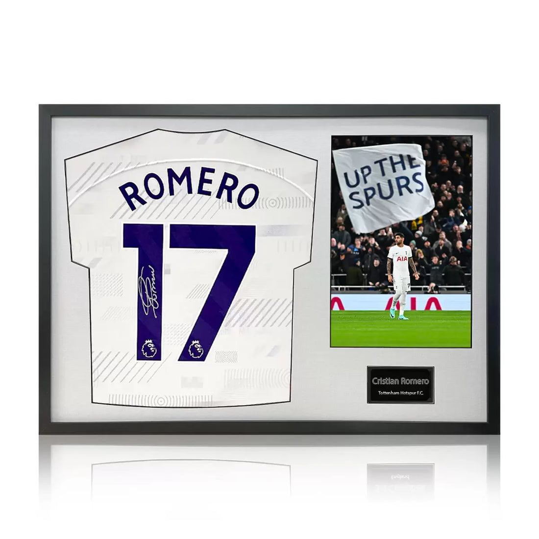 Christian Romero Signed Framed Spurs Football Shirt including 1 Photo in 2
