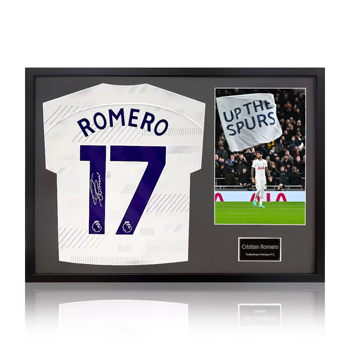 Christian Romero Signed Framed Spurs Football Shirt including 1 Photo in 2