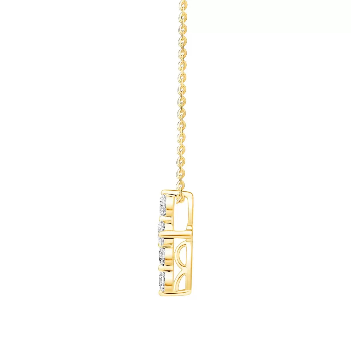 0.50ctw Round Brilliant Cut Diamond Cross Pendant, 14ct Yellow Gold