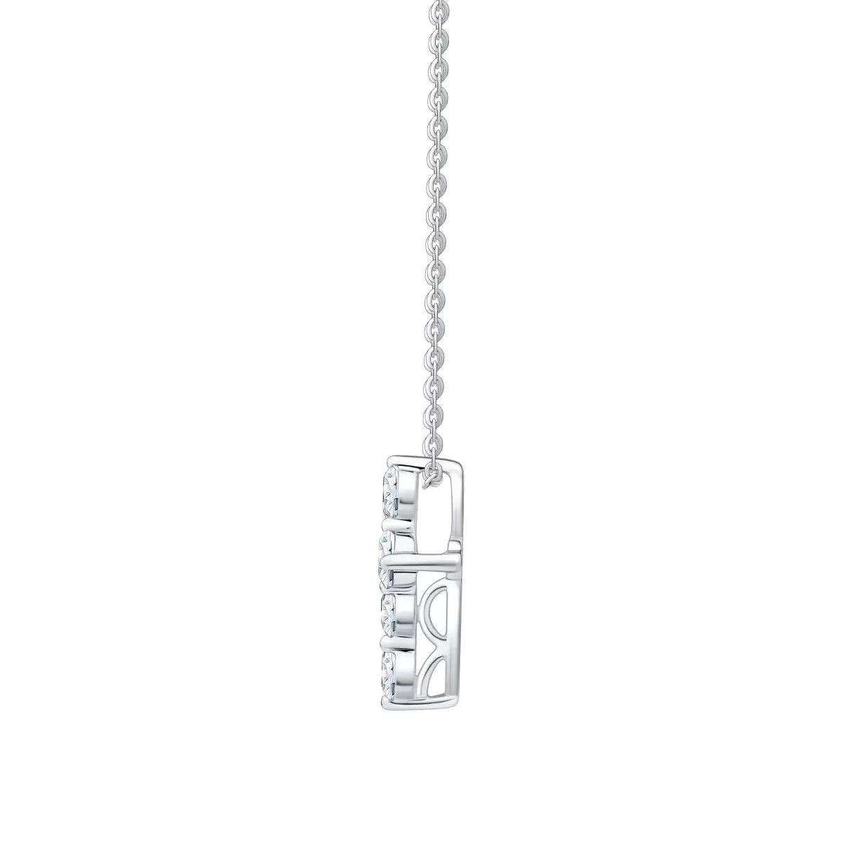 0.50ctw Round Brilliant Cut Diamond Cross Pendant, 14ct White Gold