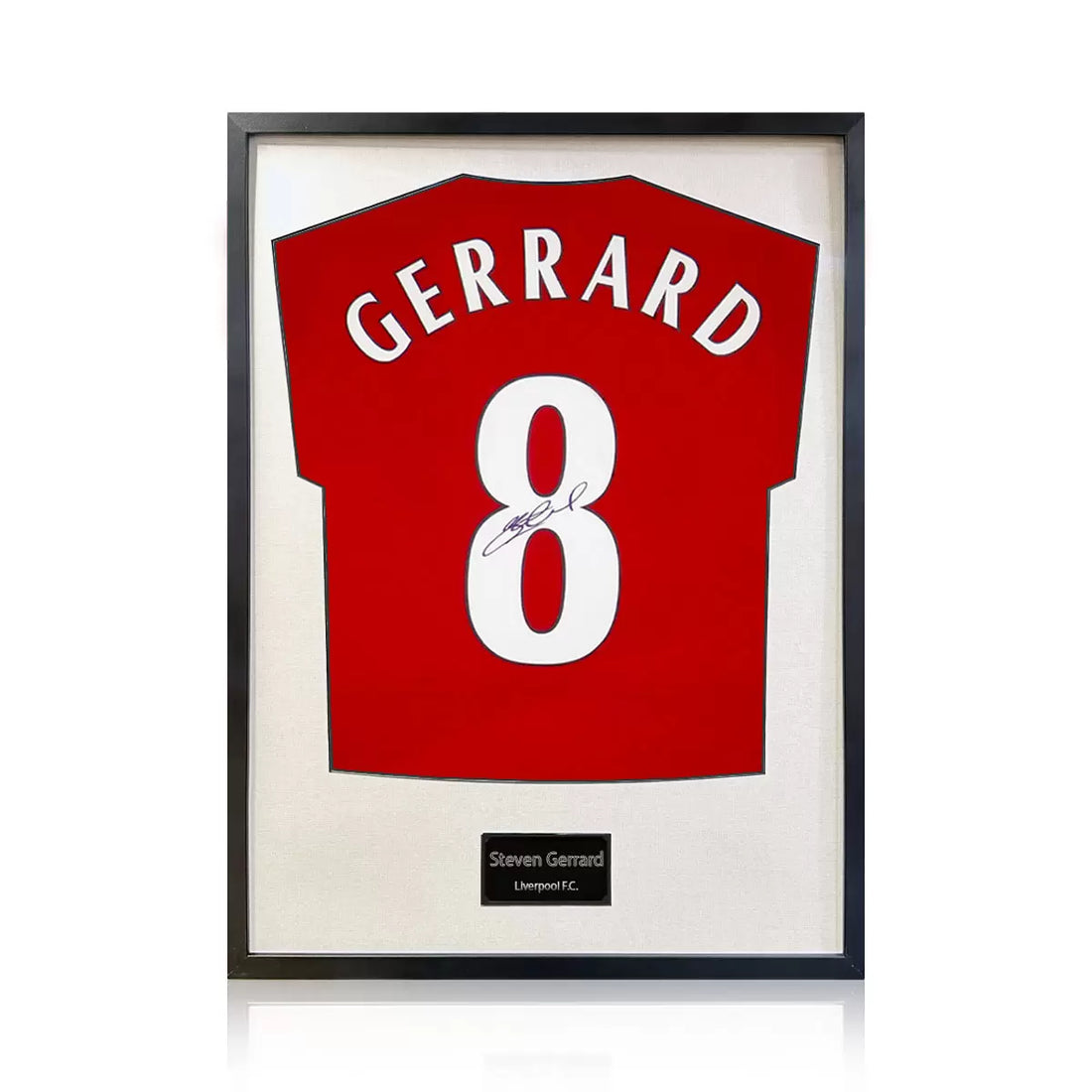 Steven Gerrard Signed Framed Liverpool Football Shirt in 2 Options: White or