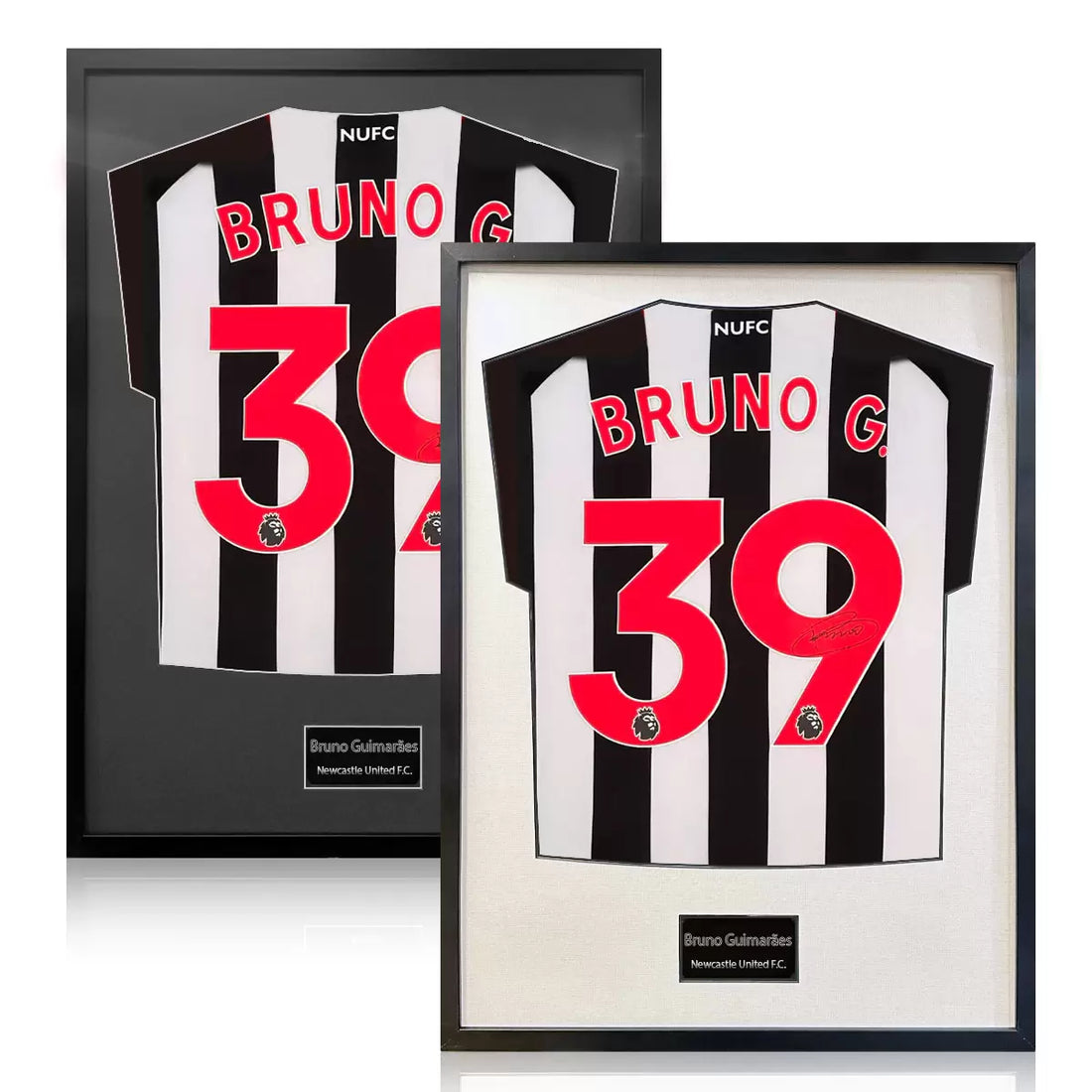 Bruno Guimaraes Signed Framed Newcastle United Football Shirt in 2 Options