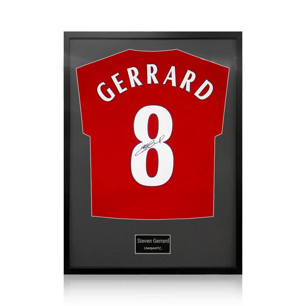 Steven Gerrard Signed Framed Liverpool Football Shirt in 2 Options: White or