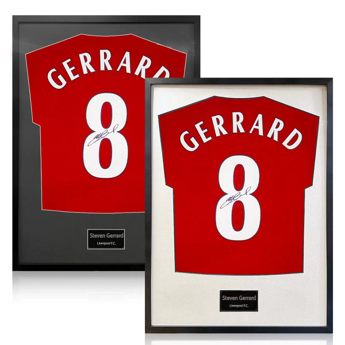 Steven Gerrard Signed Framed Liverpool Football Shirt in 2 Options: White or