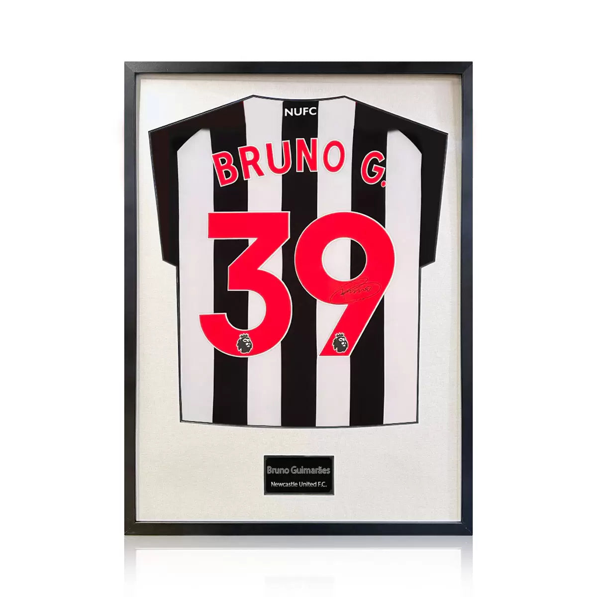 Bruno Guimaraes Signed Framed Newcastle United Football Shirt in 2 Options