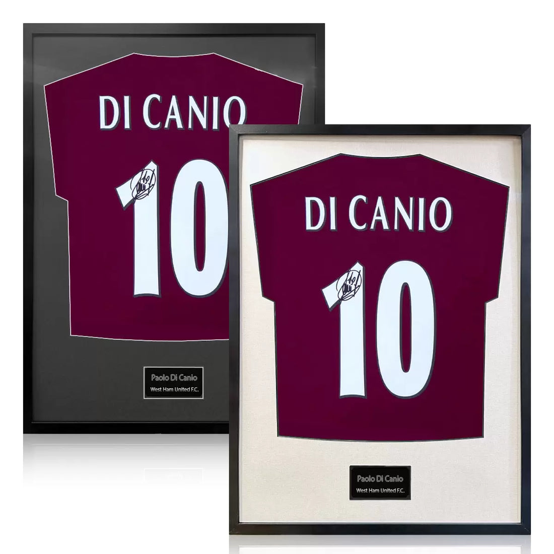 Paolo Di Canio Signed Framed WHU Football Shirt in 2 Options: White or Black