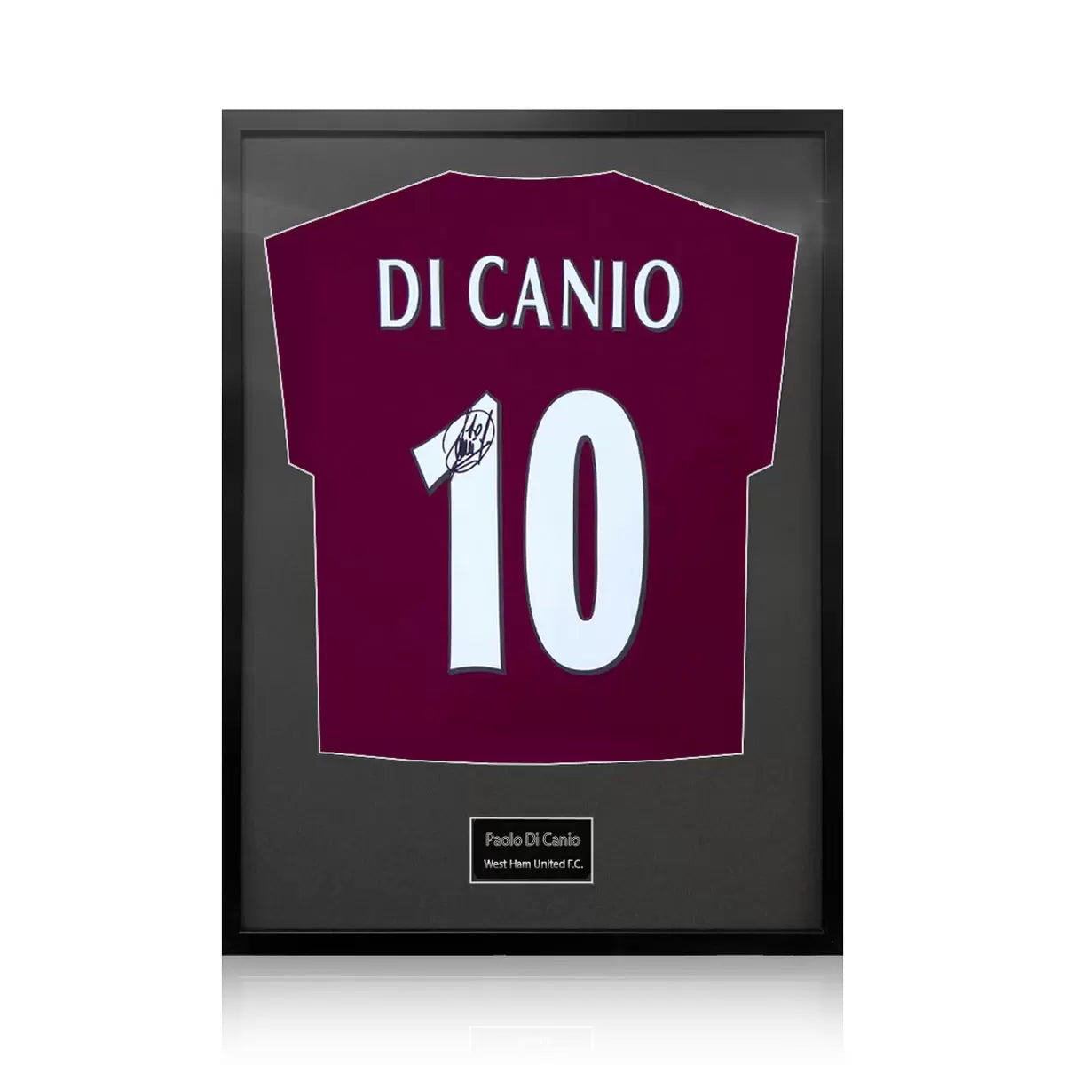 Paolo Di Canio Signed Framed WHU Football Shirt in 2 Options: White or Black