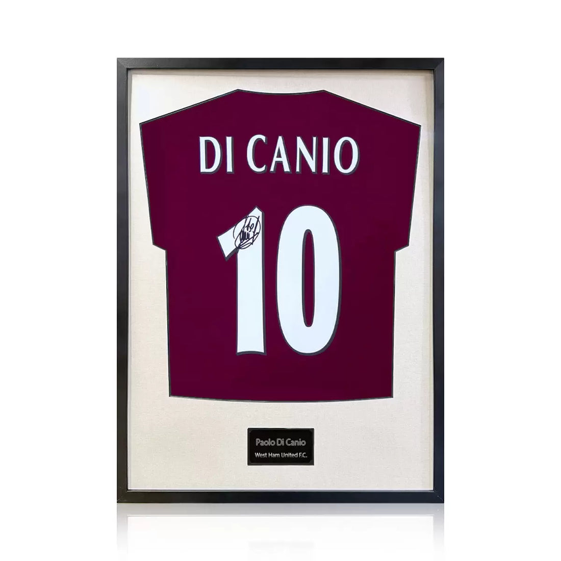 Paolo Di Canio Signed Framed WHU Football Shirt in 2 Options: White or Black